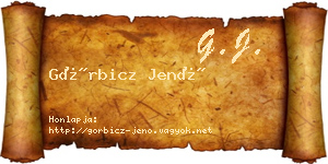 Görbicz Jenő névjegykártya