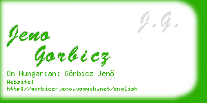 jeno gorbicz business card