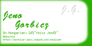 jeno gorbicz business card